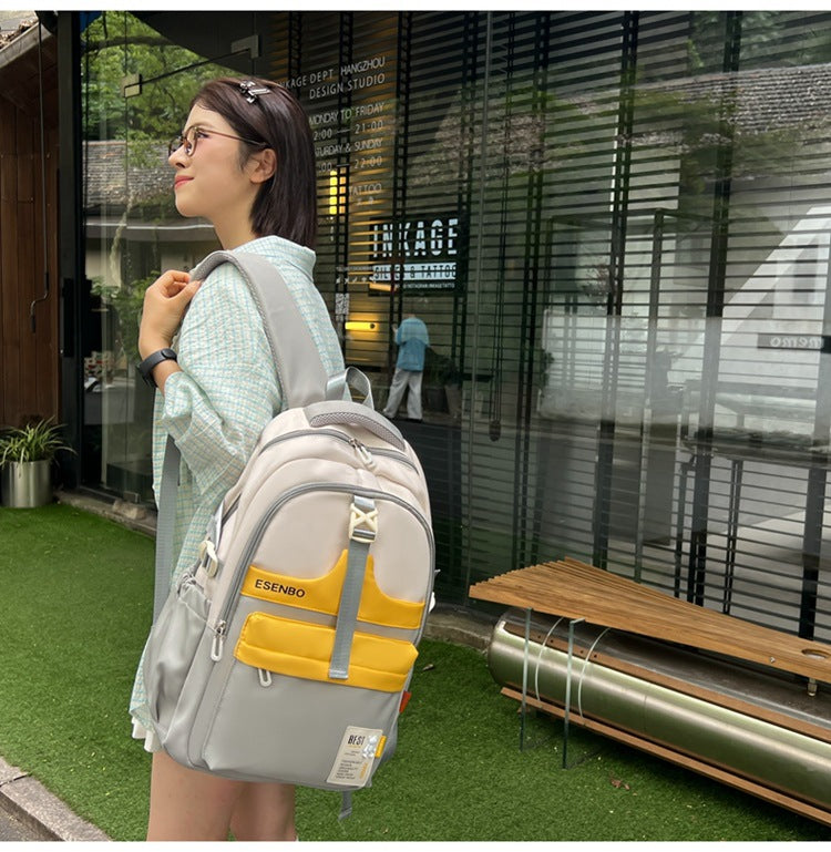 Schoolbag Women's Korean-style Harajuku Backpack Campus Style Junior High School Senior high school Student Schoolbag Simple Fashionable Large Capacity Backpack
