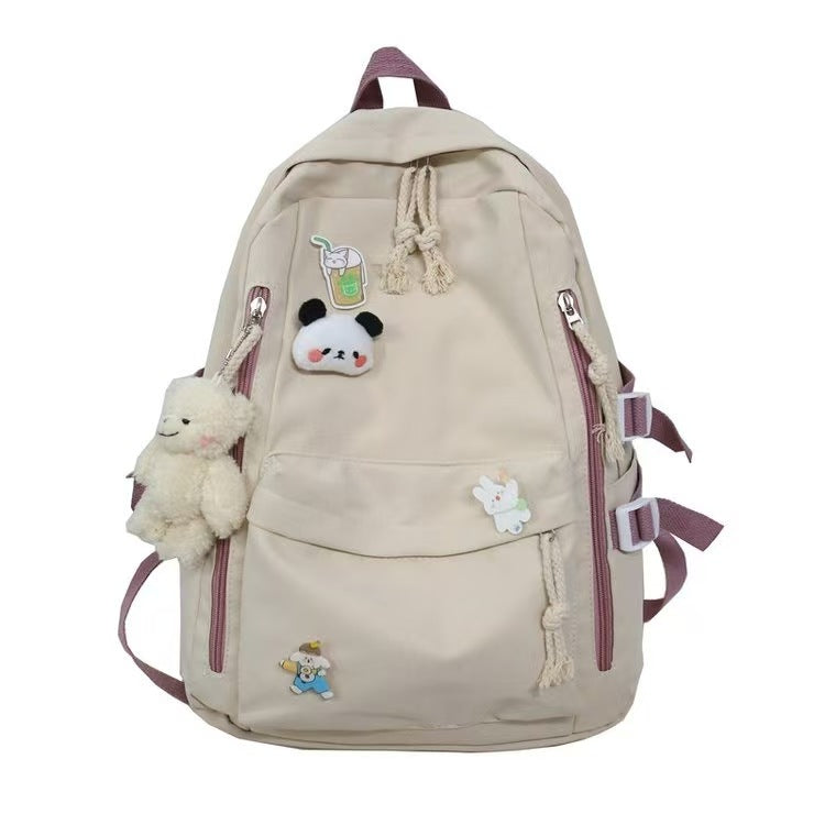 Japanese-Style Ins School Bag for Middle School Girls, High School Students, and College Students, Large Capacity, Simple Backpack, Double Shoulder Bag