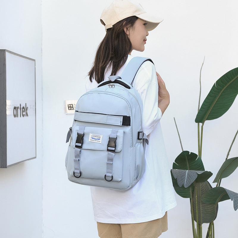New high-looking schoolbag female primary school student Junior High School High School large capacity backpack youth vitality simple casual backpack