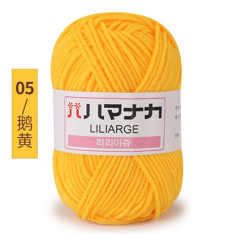 Four and a half two milk cotton 4 strand doll thread Korean cotton medium thick baby wool crochet hand thread wholesale