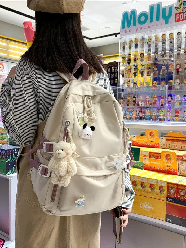 Japanese-Style Ins School Bag for Middle School Girls, High School Students, and College Students, Large Capacity, Simple Backpack, Double Shoulder Bag