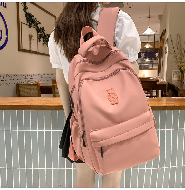 Simple Youth Campus Schoolbag Fashion Trend College Student Backpack Nylon Breathable Class Commuter Women Backpack