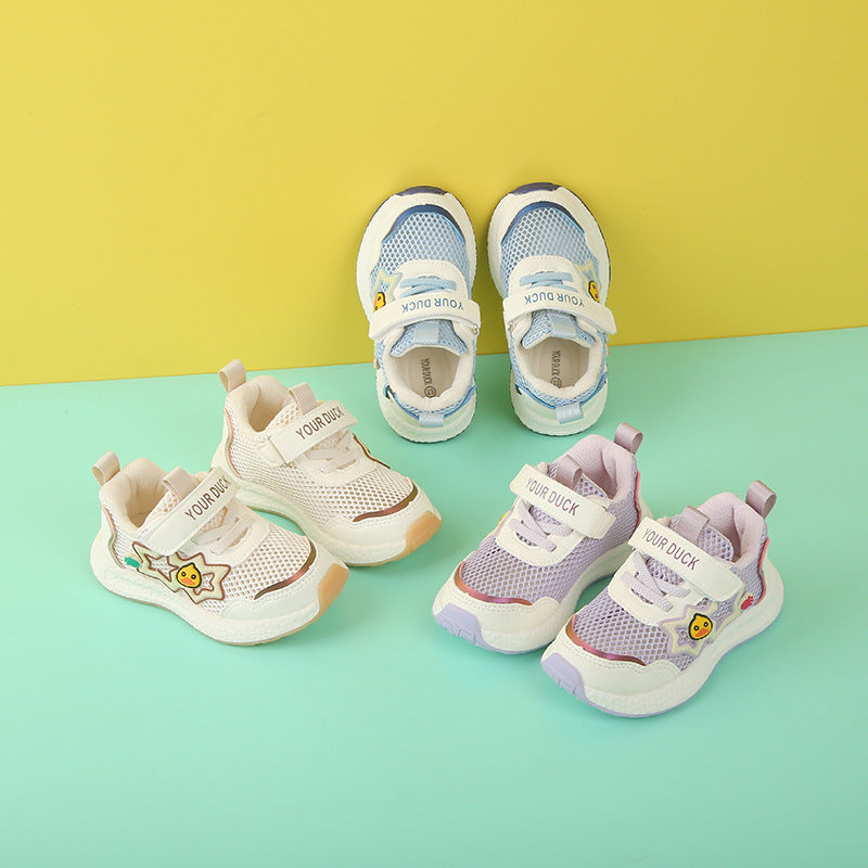 Functional Shoes, Summer Non-Slip Single Mesh Shoes for Children and Young Children, Breathable, Lightweight, Girls' Shoes, Wear-Resistant, Low-Top, Daily Casual Wear