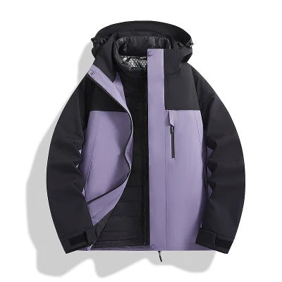 Camel Mountaineering Suit 2024 New Three-in-One Charge Clothes Couple's Fleece Down Liner Optional