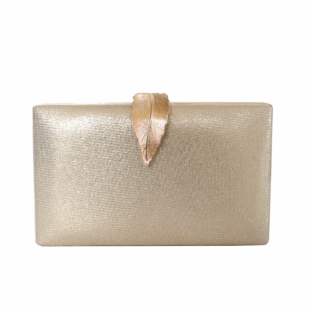 Fashionable Evening Bag, Metal Leaf Evening Bag, Socialite Small Square Bag, Dress with Banquet Clutch Bag