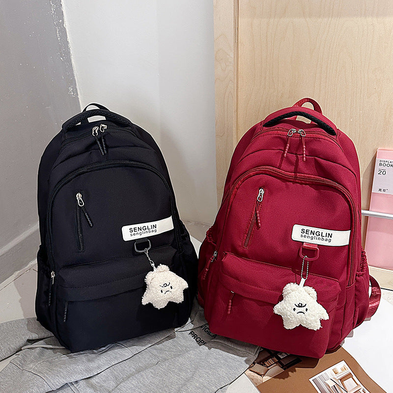 Schoolbag Female College Students High School Students Large Capacity College Style Backpack Simple Casual Sports Korean Couple Backpack