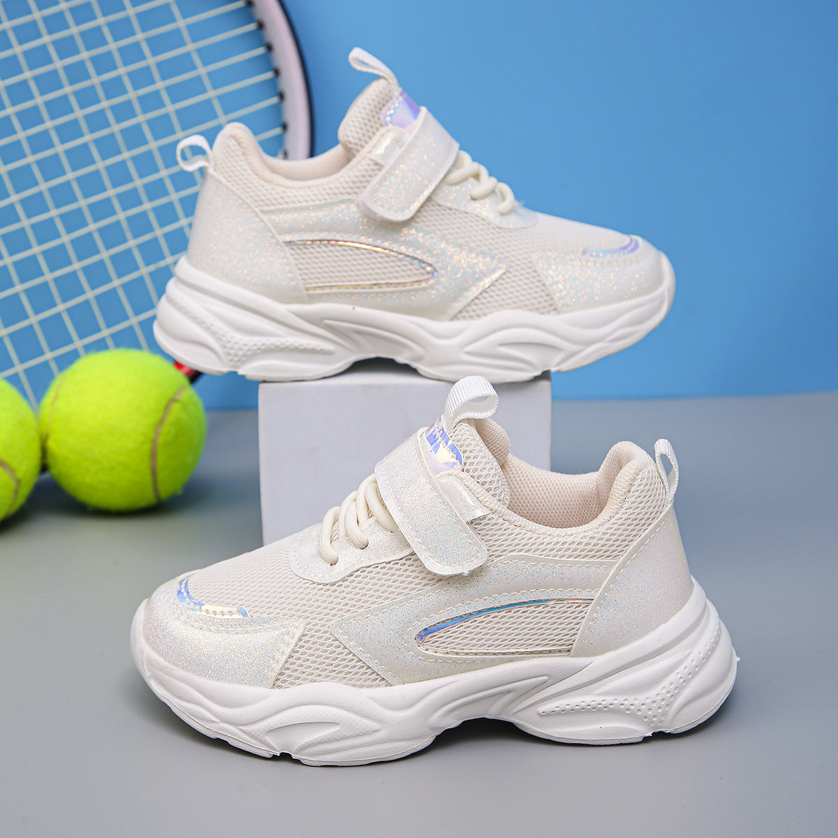 2024 spring and autumn new sneaker Velcro gradient function shoes for large children lightweight running shoes for students
