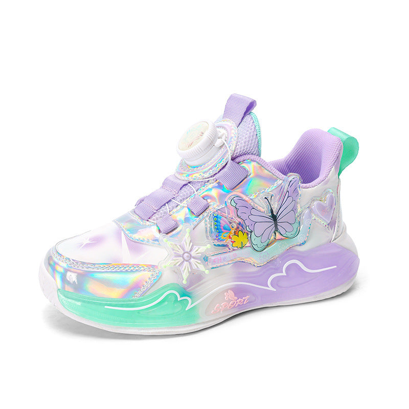 Girls sneaker 2025 spring new casual soft bottom children's mesh breathable primary school running shoes wholesale