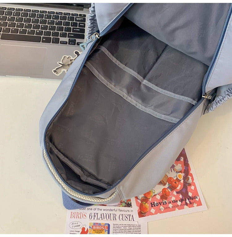 Junior high school Senior high school student schoolbag Korean leisure backpack 2024 autumn new large capacity simple trend backpack