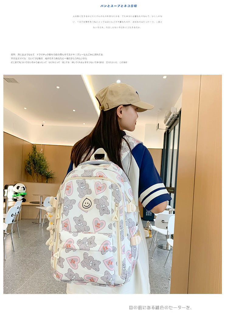 Student Schoolbag Japanese Style Simple Korean Style Backpack for Middle School Students and College Students Girls Cute Casual All-match Backpack