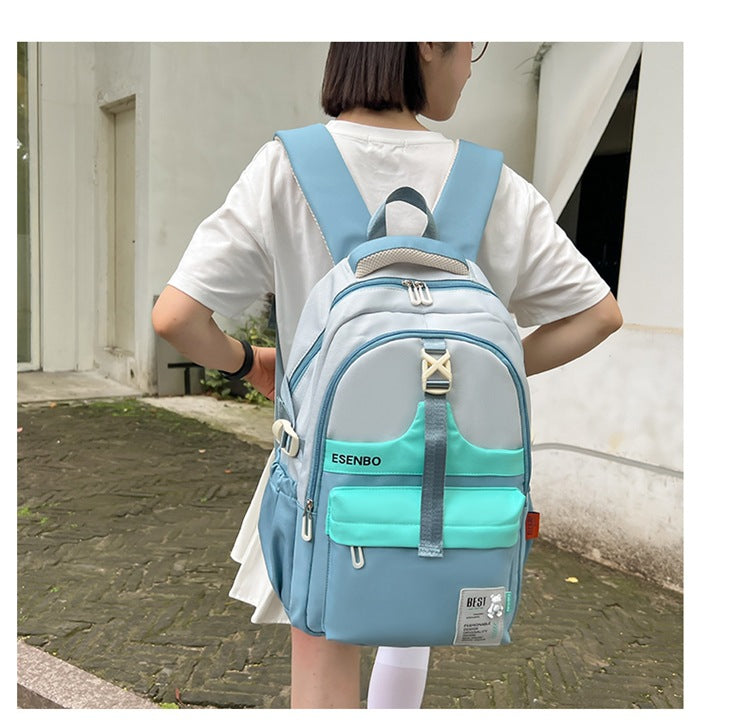Schoolbag Women's Korean-style Harajuku Backpack Campus Style Junior High School Senior high school Student Schoolbag Simple Fashionable Large Capacity Backpack