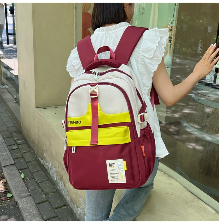 Schoolbag Women's Korean-style Harajuku Backpack Campus Style Junior High School Senior high school Student Schoolbag Simple Fashionable Large Capacity Backpack