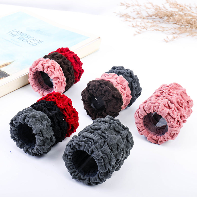 Seamless black hair ring towel ring ladies hair rope base base rubber band leather sleeve children's hair accessories manufacturers direct supply