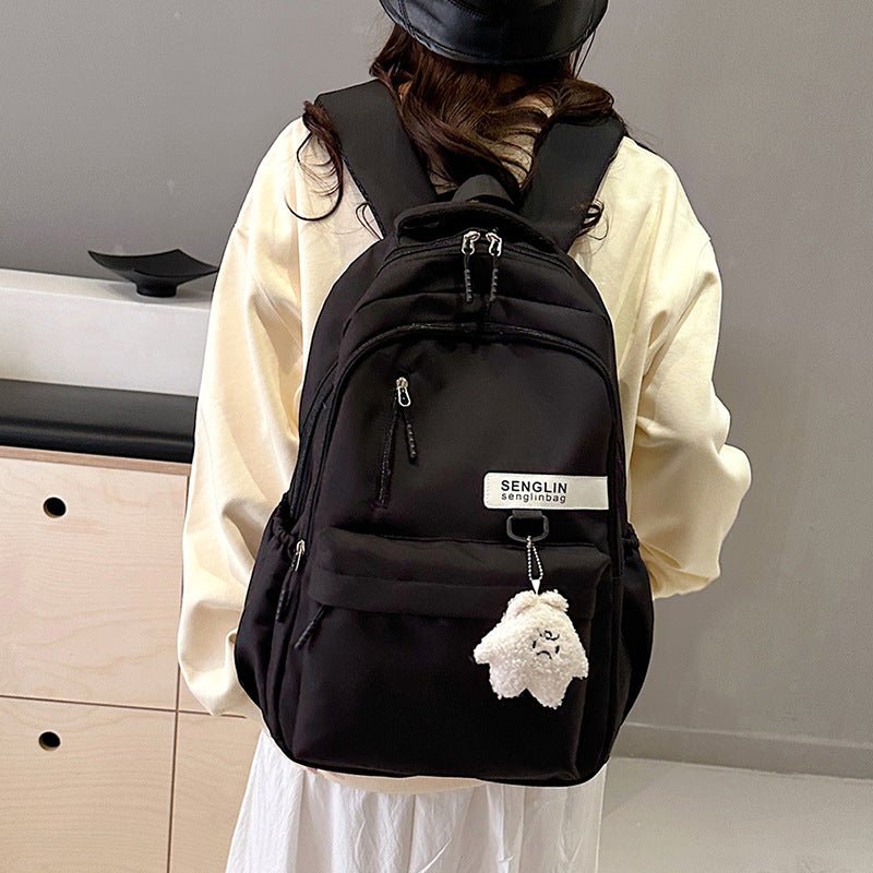 Schoolbag Female College Students High School Students Large Capacity College Style Backpack Simple Casual Sports Korean Couple Backpack