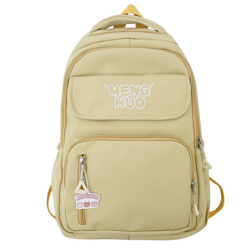 Junior high school Senior high school student schoolbag Korean leisure backpack 2024 autumn new large capacity simple trend backpack