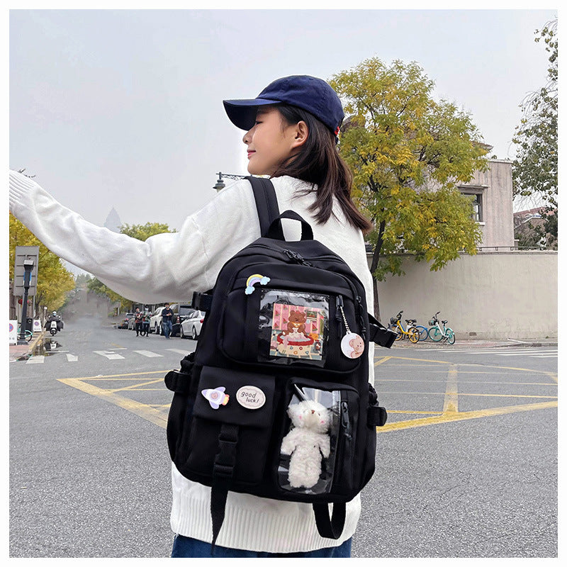 Cute Backpack 2026 New Model Large Capacity Fashionable and Stylish High School Student Schoolbag Female Korean Style Junior High School Student Backpack