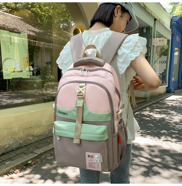 Schoolbag Women's Korean-style Harajuku Backpack Campus Style Junior High School Senior high school Student Schoolbag Simple Fashionable Large Capacity Backpack