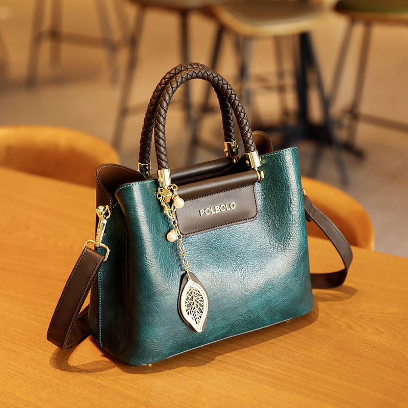 Hd Light Luxury Genuine Leather Bag for Women 2025 New Single Shoulder Bag for Middle-Aged Ladies and Mothers Large Capacity Versatile Handbag