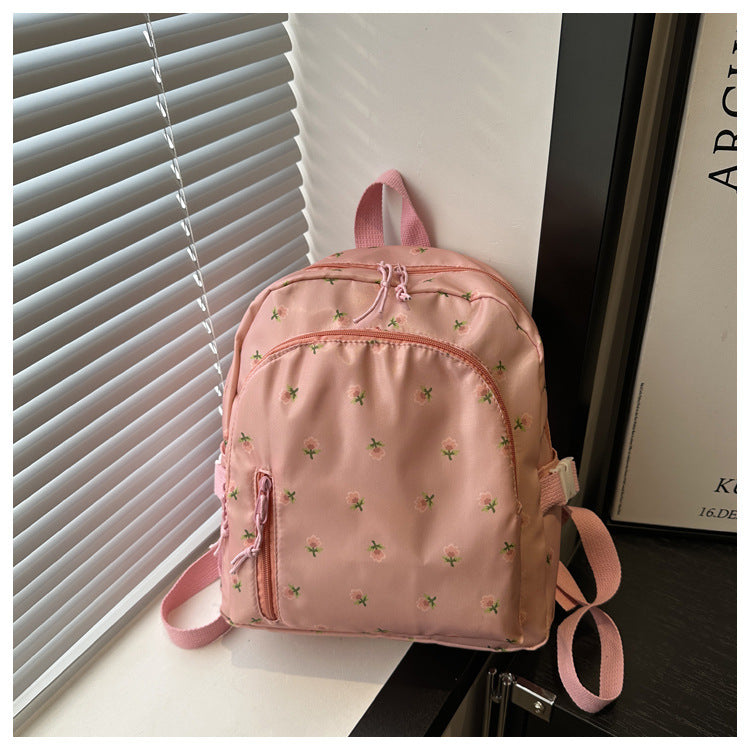 Fashionable and Simple Printed Backpack, Trendy and Trendy, Lightweight, Large-Capacity, Personalized School Bag for Middle School Students, Women's Backpack