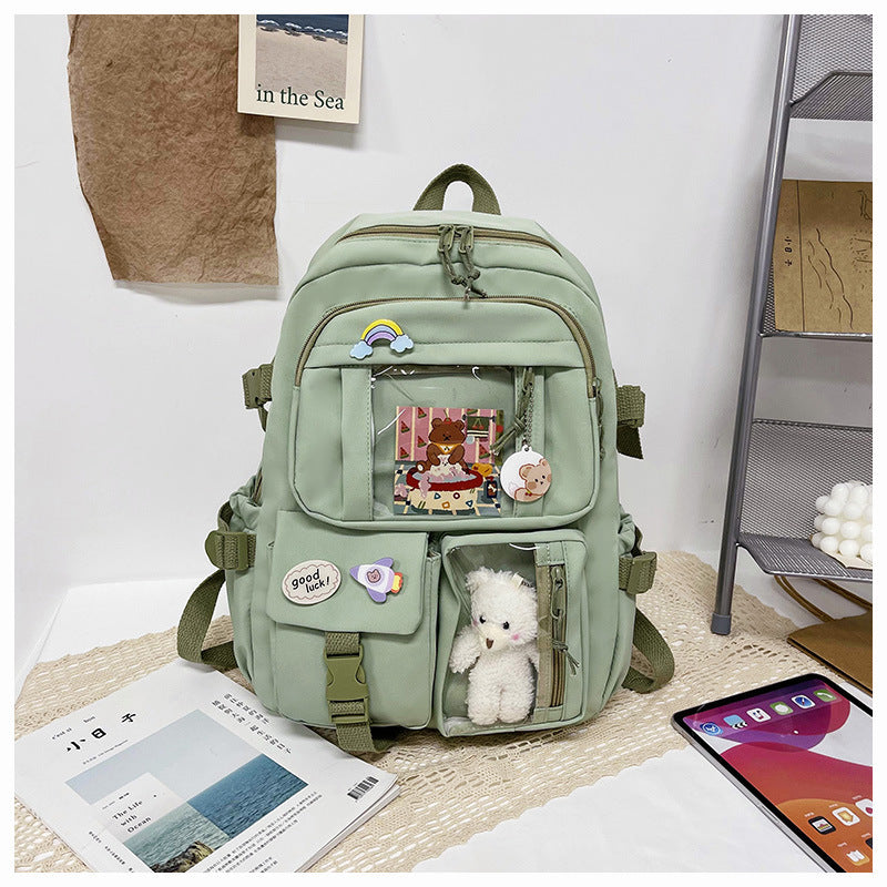 Cute Backpack 2026 New Model Large Capacity Fashionable and Stylish High School Student Schoolbag Female Korean Style Junior High School Student Backpack