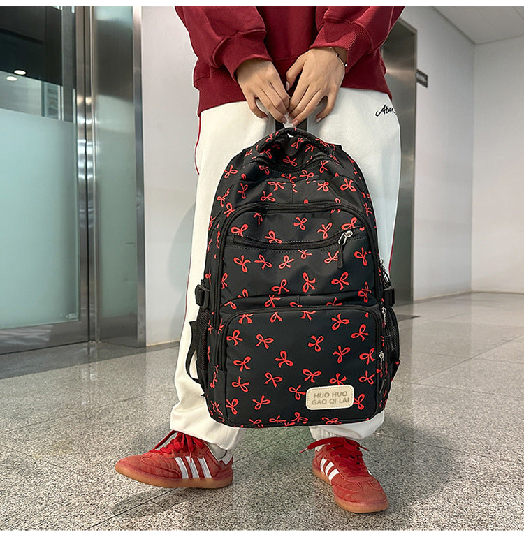 New Girls Backpack Japanese Ins Three-piece Bag Junior Senior high school Student Schoolbag Campus Style Large Capacity Backpack