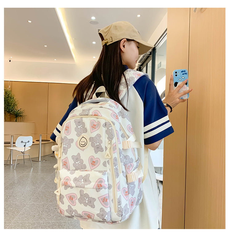 Student Schoolbag Japanese Style Simple Korean Style Backpack for Middle School Students and College Students Girls Cute Casual All-match Backpack