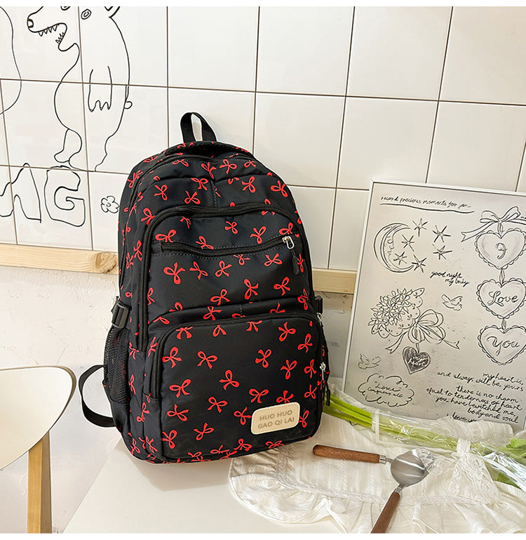 New Girls Backpack Japanese Ins Three-piece Bag Junior Senior high school Student Schoolbag Campus Style Large Capacity Backpack