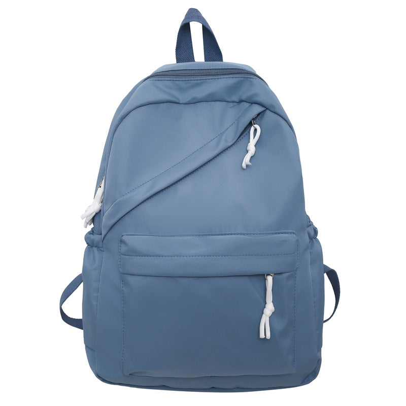 New Large Capacity Primary School Junior High School Students' Casual Schoolbag Japanese Style Fashion Simple Solid Color Travel Backpack