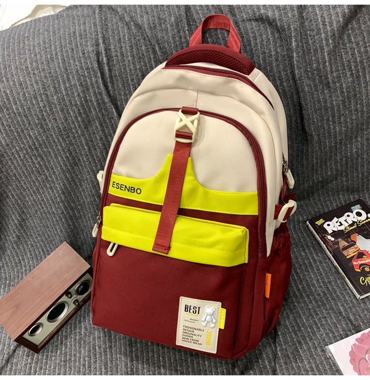 Schoolbag Women's Korean-style Harajuku Backpack Campus Style Junior High School Senior high school Student Schoolbag Simple Fashionable Large Capacity Backpack