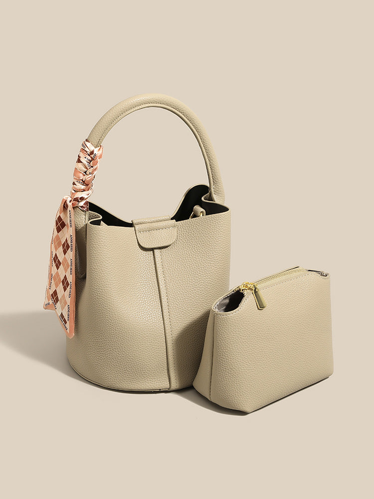 Hong Kong Counter Bag 2025 New Trendy Women's Bag Shoulder Crossbody Bag Summer High-End Genuine Leather Handbag Bucket Bag