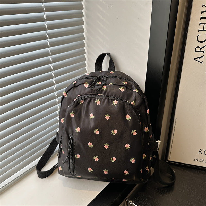 Fashionable and Simple Printed Backpack, Trendy and Trendy, Lightweight, Large-Capacity, Personalized School Bag for Middle School Students, Women's Backpack