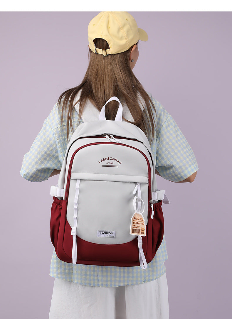 Simple Fashion High-end Sense Backpack All-match Senior high school College Student Computer Bag Casual Backpack High-value Schoolbag