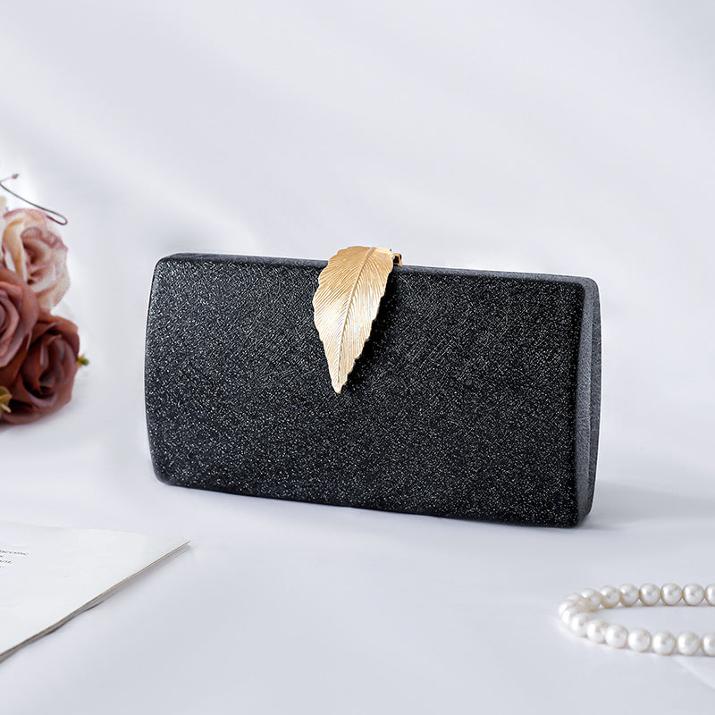 Cross-border Evening Bag Celebrity Handbag Leaf Buckle Women's Dress Bag Cheongsam Bag Small Square Bag Crossbody Bag Factory Outlet