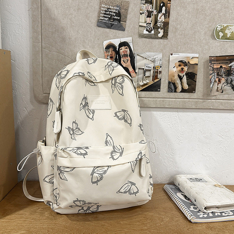 Ins Style High-Looking Butterfly Backpack, Lightweight Travel Backpack, New Sports School Bag for College Students Starting School
