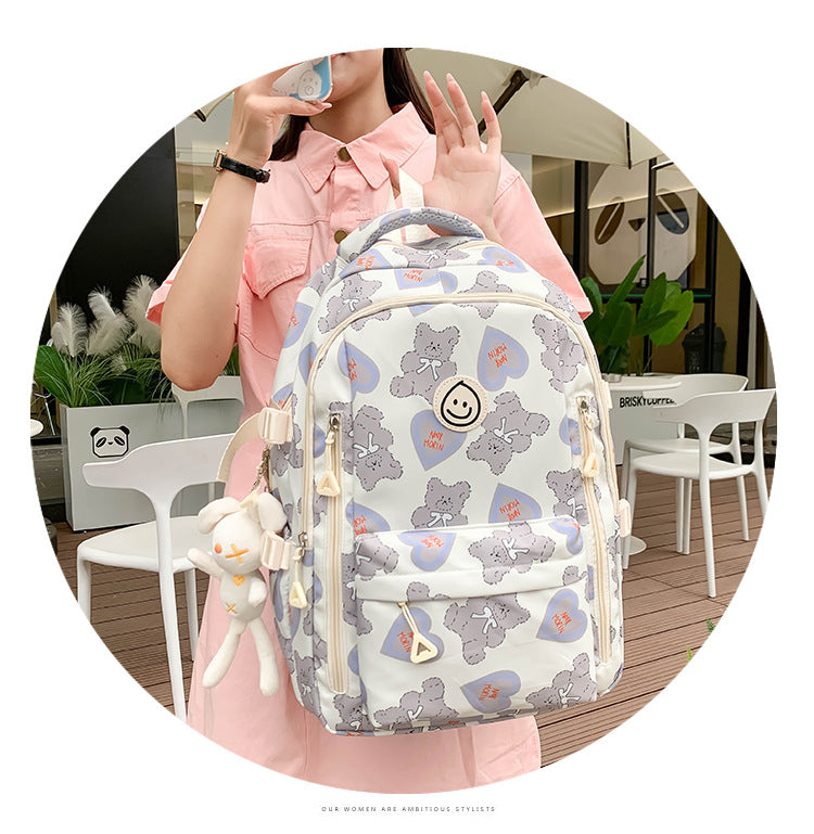 Student Schoolbag Japanese Style Simple Korean Style Backpack for Middle School Students and College Students Girls Cute Casual All-match Backpack