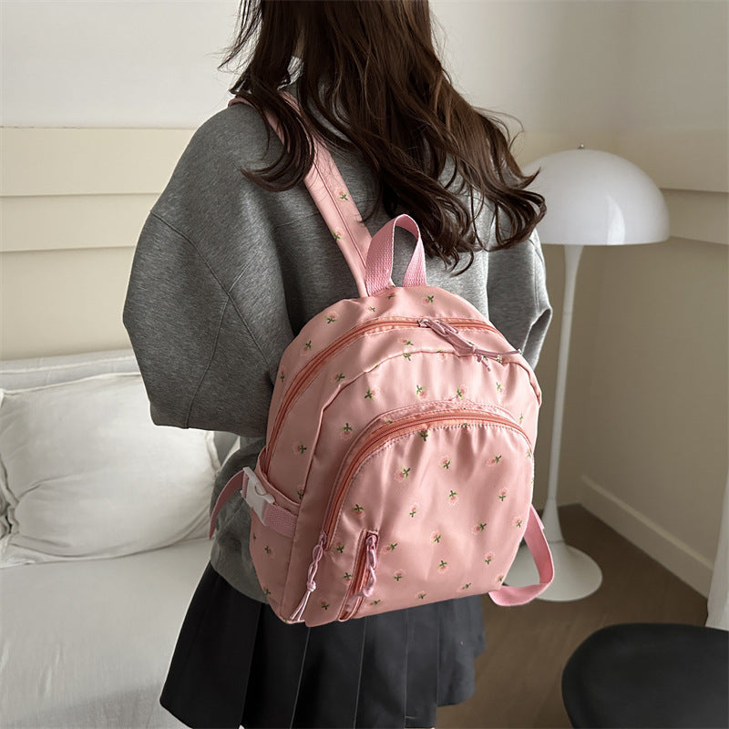 Fashionable and Simple Printed Backpack, Trendy and Trendy, Lightweight, Large-Capacity, Personalized School Bag for Middle School Students, Women's Backpack