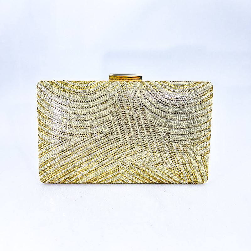 Cross-border new in stock evening bag women's diamond-embedded chain banquet small bag dress bag Clutch evening bag Clutch