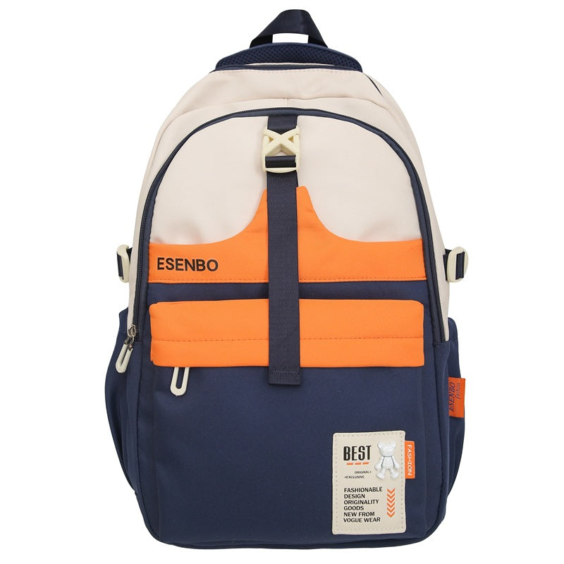 Schoolbag Women's Korean-style Harajuku Backpack Campus Style Junior High School Senior high school Student Schoolbag Simple Fashionable Large Capacity Backpack