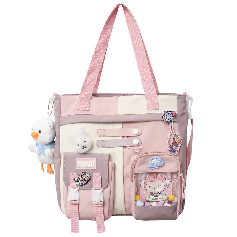 Wholesale New Casual Fashion Korean Style Fresh Color Contrast Backpack Middle School Student Schoolbag Japanese Niche Design Backpack