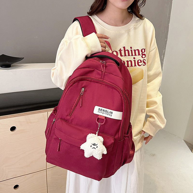 Schoolbag Female College Students High School Students Large Capacity College Style Backpack Simple Casual Sports Korean Couple Backpack