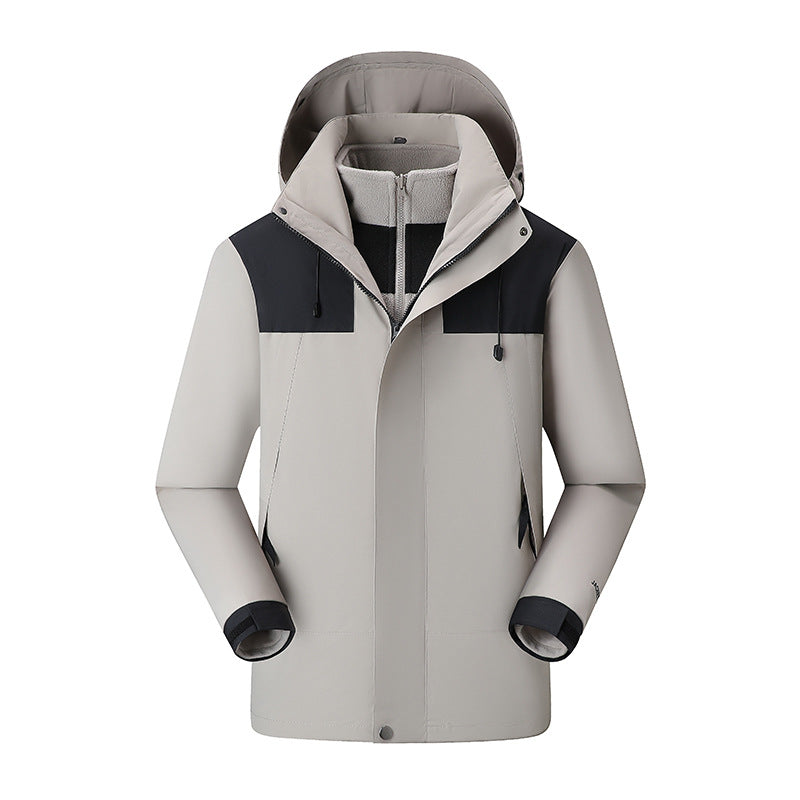 [Direct from Manufacturer] 3-in-1 Jacket for Couples, Outdoor Hiking Windproof and Waterproof Travel Detachable Two-Piece Set