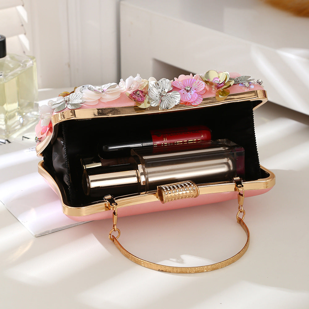 New High-end Flower Evening Bag Cross-border Bridal Evening Bag Creative High-value Flower Daofei Bag