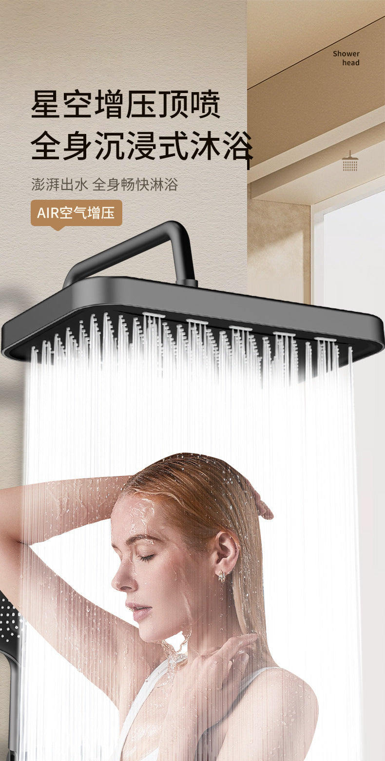 Panel grande de 36CM, cabezal de ducha supercargo montado en el techo de gran flujo, conjunto de 3 modos, lluvia de alta presión, accesorios de ducha de baño