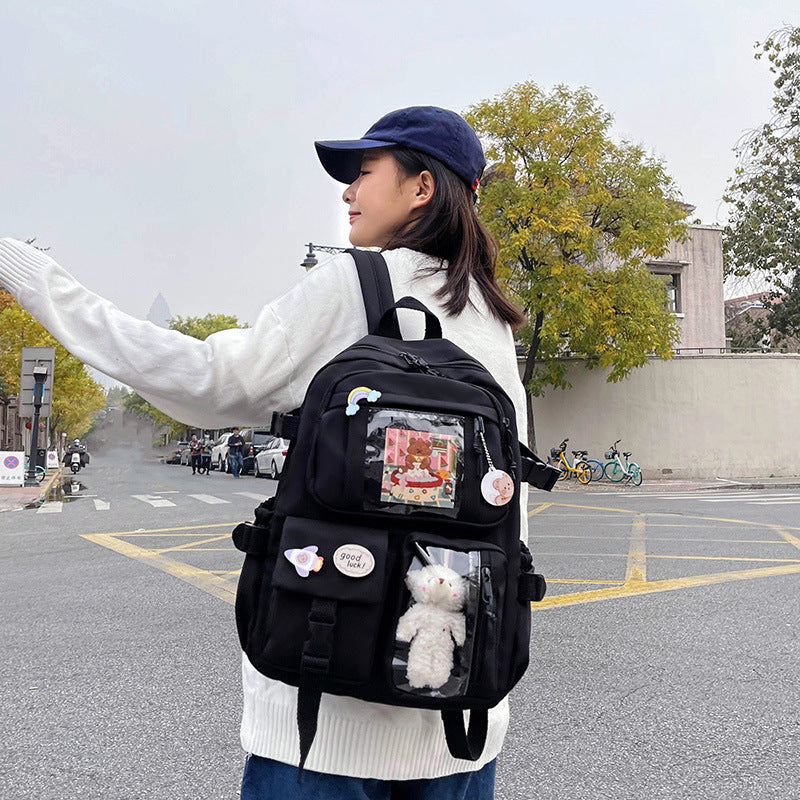 Cute Backpack 2026 New Model Large Capacity Fashionable and Stylish High School Student Schoolbag Female Korean Style Junior High School Student Backpack