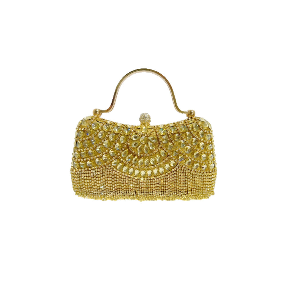 Cross-Border Women's Bags 2025 New European and American Fashion Rhinestone Handbag Ins Internet Celebrity Versatile Chain Evening Bag