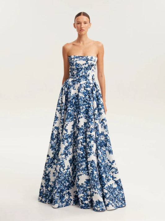 2025 Cross-border New Spring and Summer Shoulder European and American Women's Three-dimensional Tailoring Fairy Long Elegant Evening Dress dress