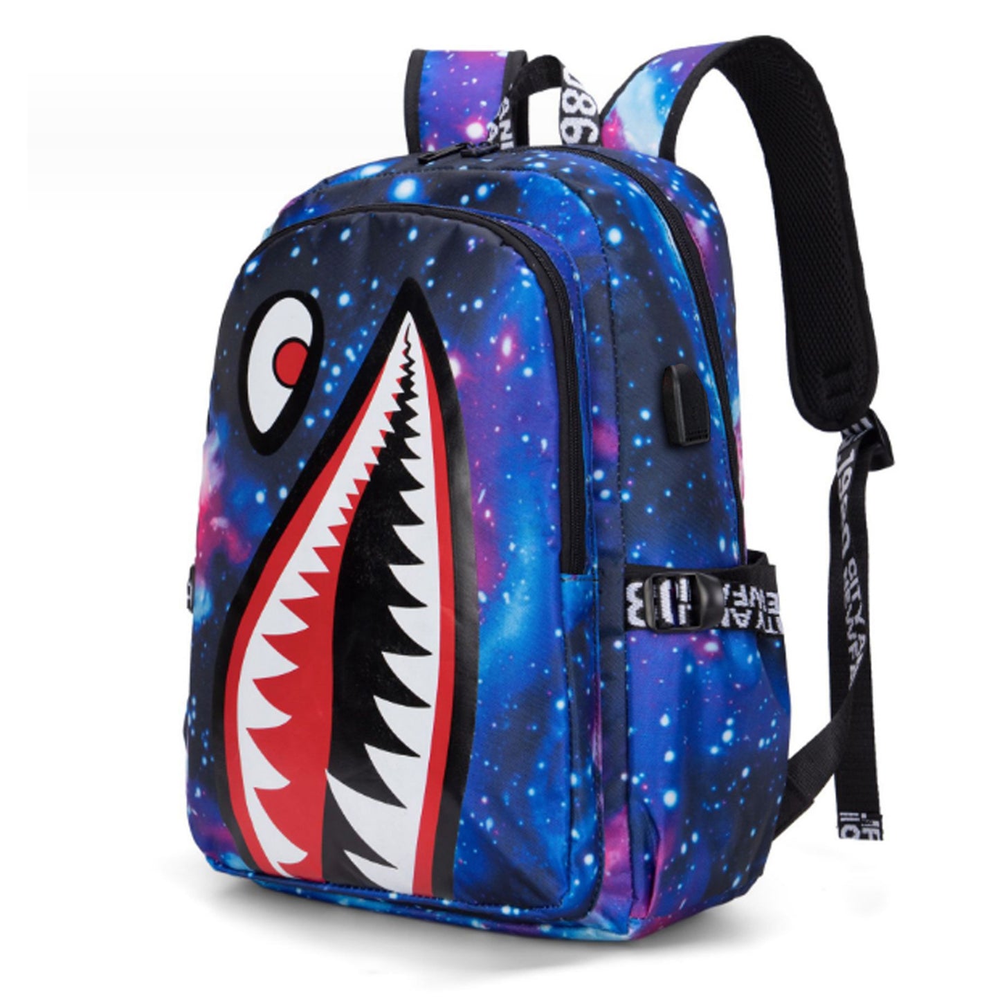 Cross-border Oxford Shark Schoolbag Primary School Grade 4, 5 and 6 Large Capacity Backpack Personalized Simple Backpack for Men