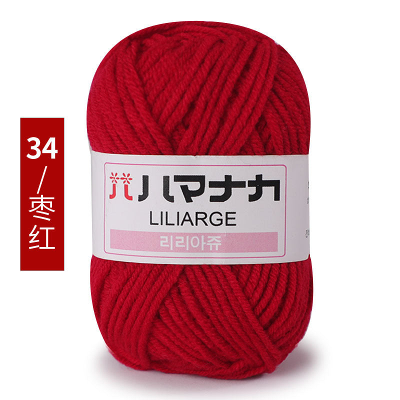 Four and a half two milk cotton 4 strand doll thread Korean cotton medium thick baby wool crochet hand thread wholesale