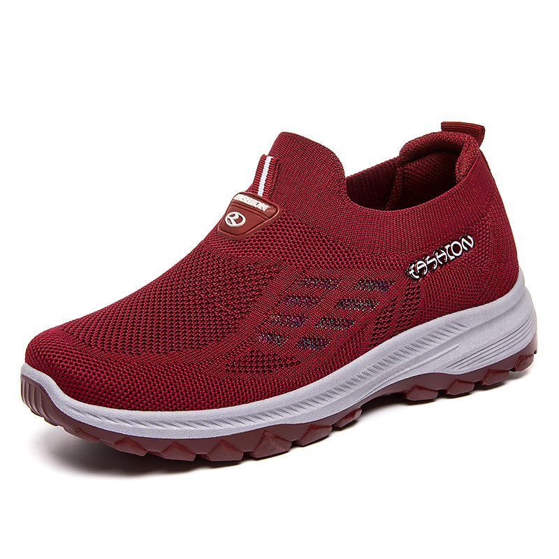Women's Walking Shoes, Spring New Models, Foreign Trade Women's Shoes Wholesale, Breathable Slip-On Soft-Soled Shoes for Middle-Aged and Elderly Mothers, Dropshipping