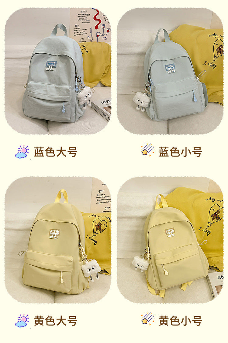 New School Bag Female College Student Large Capacity Backpack Lightweight Simple Short-Distance Travel Backpack High School Student School Bag
